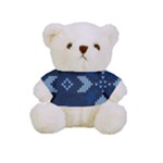 Blue Knitted Texture, Blue Christmas Background, Art Full Print Tee for Cuddly Teddy Bear