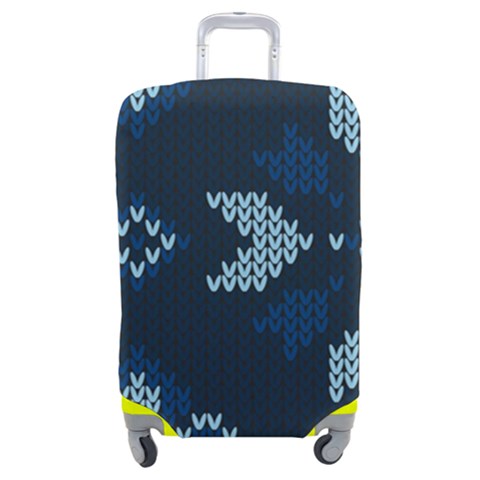 Blue Knitted Texture, Blue Christmas Background, Art Luggage Cover (Medium) from ArtsNow.com