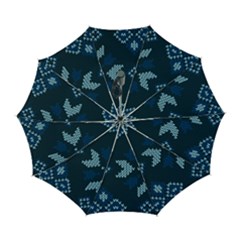 Blue Knitted Texture, Blue Christmas Background, Art Automatic Folding Umbrella with Case (Large) from ArtsNow.com