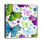 Butterflies, Abstract, Background, Colorful Mini Canvas 8  x 8  (Stretched)