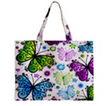 Butterflies, Abstract, Background, Colorful Zipper Mini Tote Bag