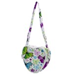 Butterflies, Abstract, Background, Colorful Heart Shoulder Bag