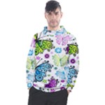 Butterflies, Abstract, Background, Colorful Men s Pullover Hoodie