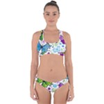 Butterflies, Abstract, Background, Colorful Cross Back Hipster Bikini Set