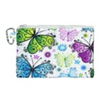 Butterflies, Abstract, Background, Colorful Canvas Cosmetic Bag (Large)