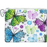 Butterflies, Abstract, Background, Colorful Canvas Cosmetic Bag (XXXL)