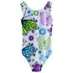 Butterflies, Abstract, Background, Colorful Kids  Cut-Out Back One Piece Swimsuit