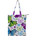 Butterflies, Abstract, Background, Colorful Double Zip Up Tote Bag