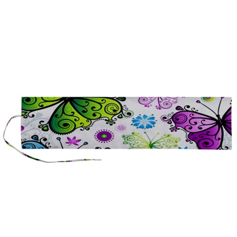 Butterflies, Abstract, Background, Colorful Roll Up Canvas Pencil Holder (L) from ArtsNow.com