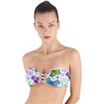 Butterflies, Abstract, Background, Colorful Twist Bandeau Bikini Top