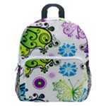 Butterflies, Abstract, Background, Colorful Kids  Age 5-10 Lightweight School Backpack with Side Pockets