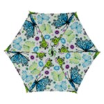 Butterflies, Abstract, Background, Colorful Automatic Folding Umbrella with Case (Small)