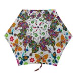 Butterflies, Abstract, Colorful, Floral, Flowers Mini Folding Umbrellas