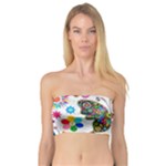 Butterflies, Abstract, Colorful, Floral, Flowers Bandeau Top