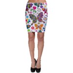 Butterflies, Abstract, Colorful, Floral, Flowers Bodycon Skirt