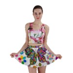 Butterflies, Abstract, Colorful, Floral, Flowers Mini Skirt