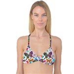 Butterflies, Abstract, Colorful, Floral, Flowers Reversible Tri Bikini Top