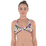 Butterflies, Abstract, Colorful, Floral, Flowers Halter Neck Bikini Top