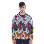 Butterflies, Abstract, Colorful, Floral, Flowers Men s Windbreaker