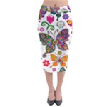 Butterflies, Abstract, Colorful, Floral, Flowers Midi Pencil Skirt