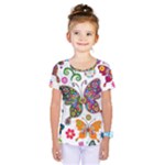 Butterflies, Abstract, Colorful, Floral, Flowers Kids  One Piece T-Shirt