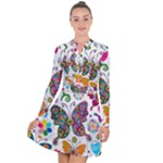 Butterflies, Abstract, Colorful, Floral, Flowers Long Sleeve Panel Dress