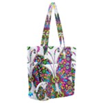 Butterflies, Abstract, Colorful, Floral, Flowers Everyday Shoulder Bag with Pouch Bag