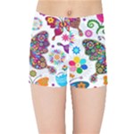 Butterflies, Abstract, Colorful, Floral, Flowers Kids  Sports Shorts