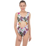 Butterflies, Abstract, Colorful, Floral, Flowers Center Cut Out Swimsuit