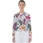 Butterflies, Abstract, Colorful, Floral, Flowers Women s Slouchy Sweat