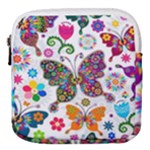 Butterflies, Abstract, Colorful, Floral, Flowers Mini Square Pouch