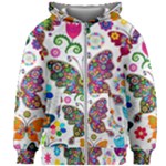 Butterflies, Abstract, Colorful, Floral, Flowers Kids  Zipper Hoodie Without Drawstring