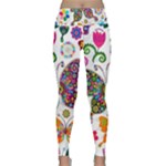 Butterflies, Abstract, Colorful, Floral, Flowers Lightweight Velour Classic Yoga Leggings