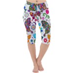 Butterflies, Abstract, Colorful, Floral, Flowers Lightweight Velour Cropped Yoga Leggings