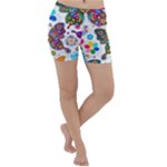 Butterflies, Abstract, Colorful, Floral, Flowers Lightweight Velour Yoga Shorts