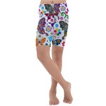 Butterflies, Abstract, Colorful, Floral, Flowers Kids  Lightweight Velour Cropped Yoga Leggings