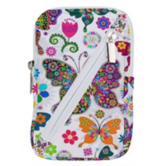 Butterflies, Abstract, Colorful, Floral, Flowers Belt Pouch Bag (Small) from ArtsNow.com