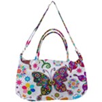 Butterflies, Abstract, Colorful, Floral, Flowers Removable Strap Handbag