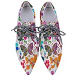 Butterflies, Abstract, Colorful, Floral, Flowers Pointed Oxford Shoes