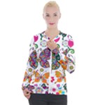 Butterflies, Abstract, Colorful, Floral, Flowers Casual Zip Up Jacket