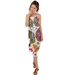 Butterflies, Abstract, Colorful, Floral, Flowers Waist Tie Cover Up Chiffon Dress