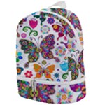 Butterflies, Abstract, Colorful, Floral, Flowers Zip Bottom Backpack