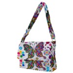 Butterflies, Abstract, Colorful, Floral, Flowers Full Print Messenger Bag (M)