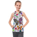 Butterflies, Abstract, Colorful, Floral, Flowers Kids  Sleeveless Hoodie