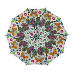 Butterflies, Abstract, Colorful, Floral, Flowers Automatic Folding Umbrella with Case (Large) from ArtsNow.com