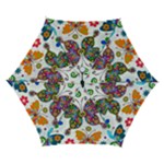 Butterflies, Abstract, Colorful, Floral, Flowers Automatic Folding Umbrella with Case (Small)