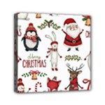 Christmas Characters Pattern, Xmas Backgrounds Mini Canvas 6  x 6  (Stretched)