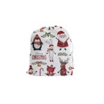 Christmas Characters Pattern, Xmas Backgrounds Drawstring Pouch (Small)