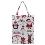 Christmas Characters Pattern, Xmas Backgrounds Classic Tote Bag