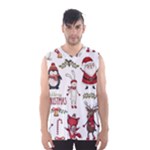 Christmas Characters Pattern, Xmas Backgrounds Men s Basketball Tank Top